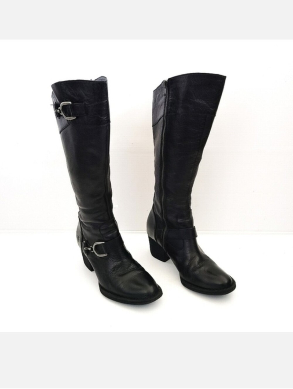 BORN Shaylee Tall Black Leather Boots